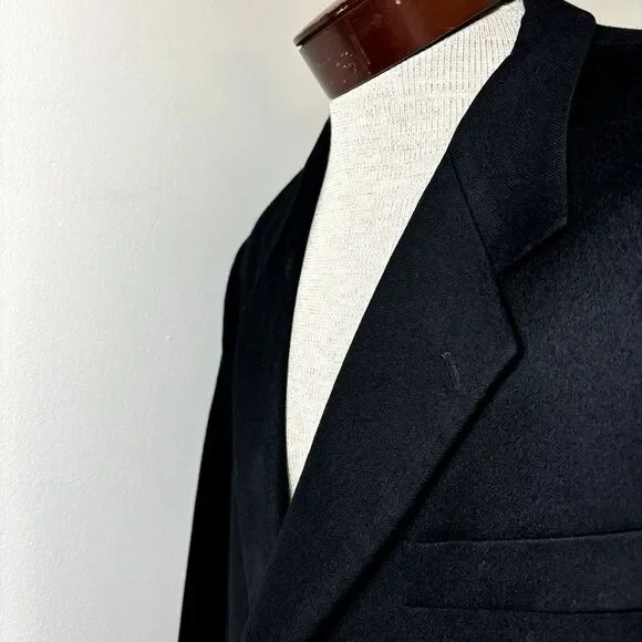 Donna Karan Men's Black Cashmere Sport Coat 48R Blazer Suit Jacket Made in Italy